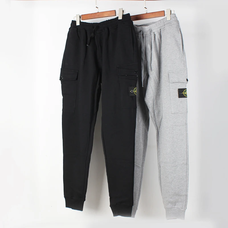 

New Running Jogging Pants ISLAND Men Cotton Soft Bodybuilding Joggers STONE Sweatpants Long Trousers Sport Training Pants