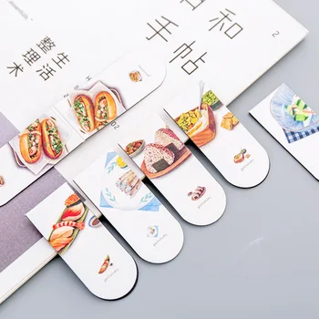 

4pcs JP Gourmet Series Magnetic Bookmark Set Cuisine Magnet Book Marker Stationery Gift Office School Student Study Supply H6025