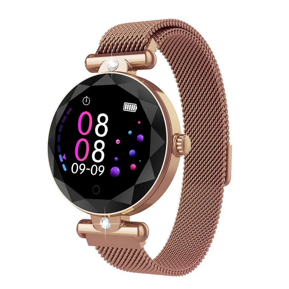 H12 Female Crystal Smart Bracelet Waterproof Disc Color Screen Watch Call Render Heart Rate Movement S216