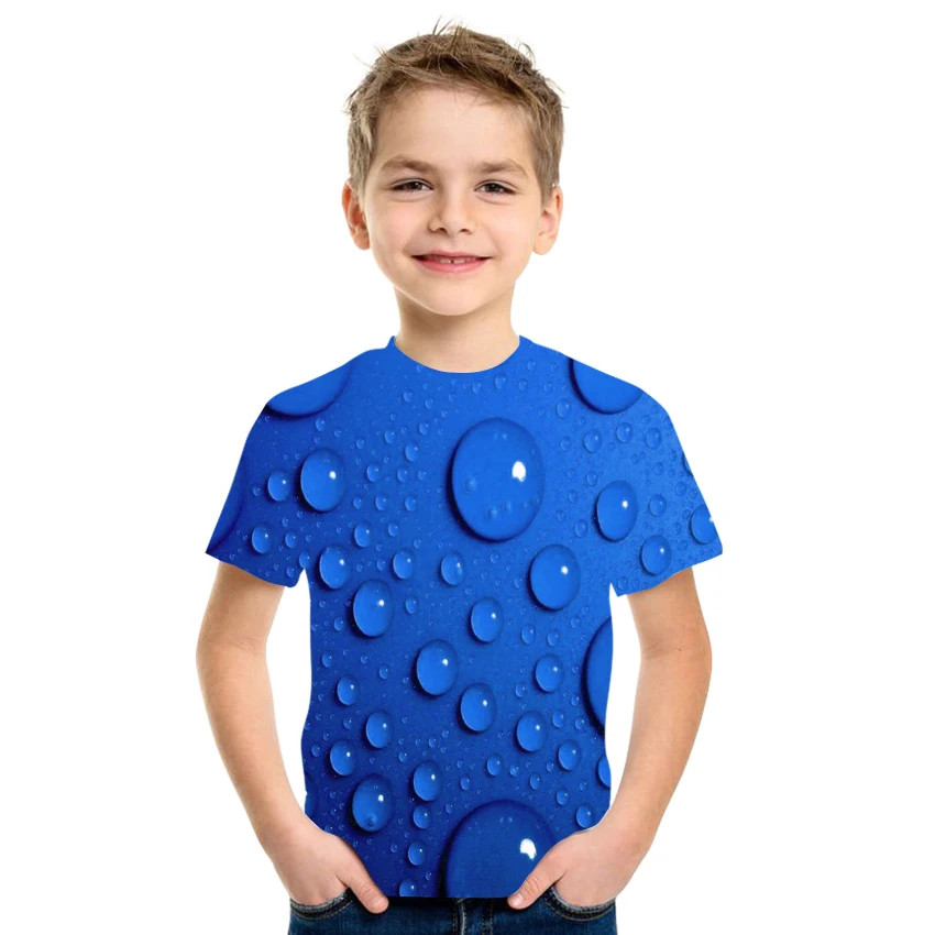 3D abstract printed T-shirts are time letters for baby boys and girls. Fun novelty short-sleeved | Мать и ребенок