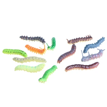 

12 x Twisty Worm Realistic Fake Caterpillar Insect Educational Trick Toy Plastic