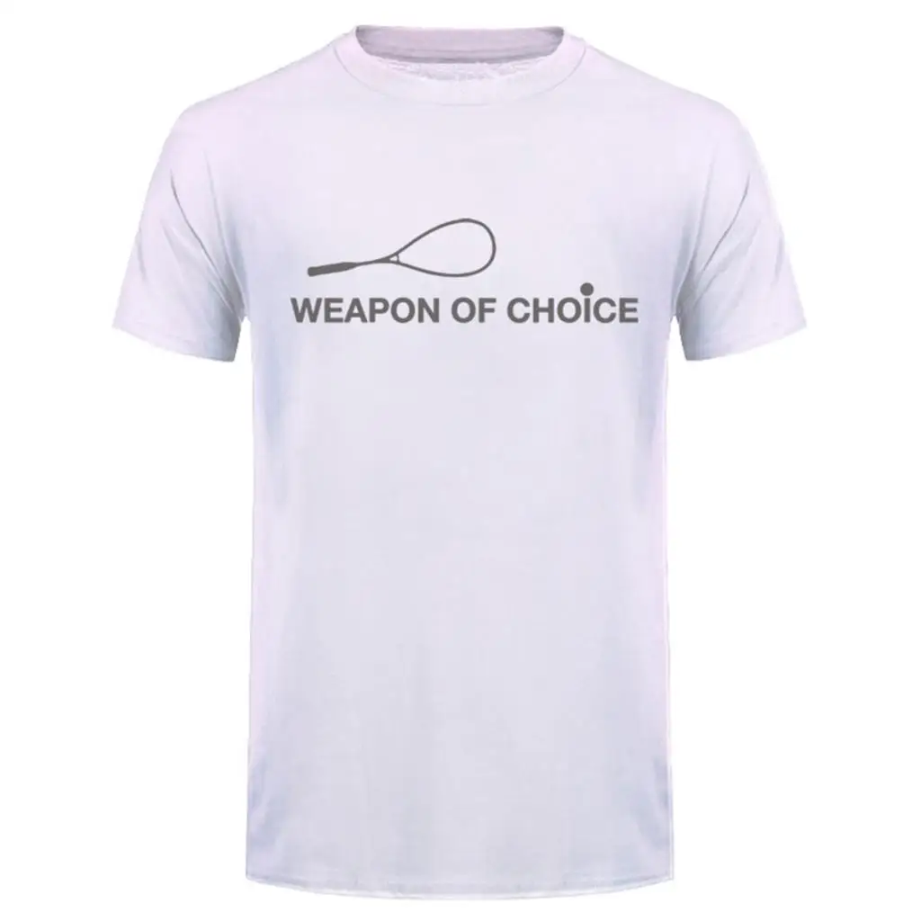 Оружие выбора Сквош-Мужская футболка-ракетка-игрок-игра-10 цветов печать футболка