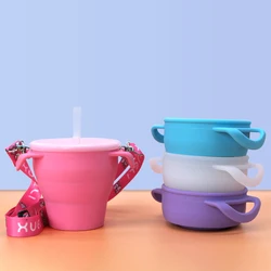 Baby Feeding Cups Drinkware Silicone Sippy Cups for Toddlers Kids BPA Free Food Container Cup With Straw BPA Free Water Bottle