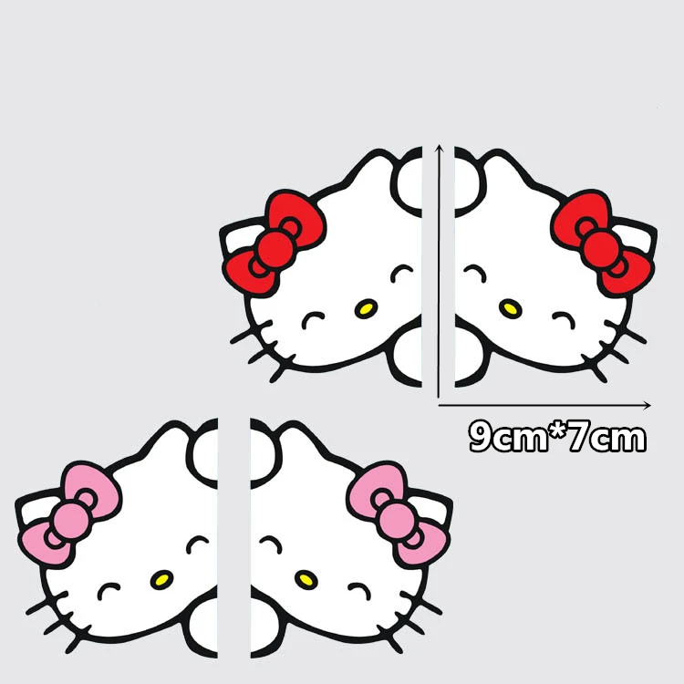 172 11 De Réduction2 Pièces Mignon Chat Belle Coloré Voiture Autocollants Décoration Créative Décalcomanies Pour Rétroviseurs Réfléchissant Auto