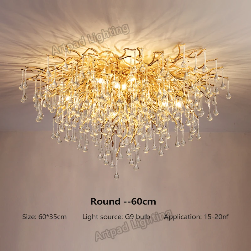 wagon wheel chandelier Decoration Light  Nordic LED Crystal Chandeliers Gold Luxury Lighting Chandelier for Bedroom  Dining Living Room Kitchen Light dining room light fixtures