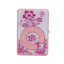 20/мини-клип с цветочным узором, MP3-плеер, поддержка музыки, TF карта Micro SD, Прямая, музыкальный mp3-плеер, mp3-плеер