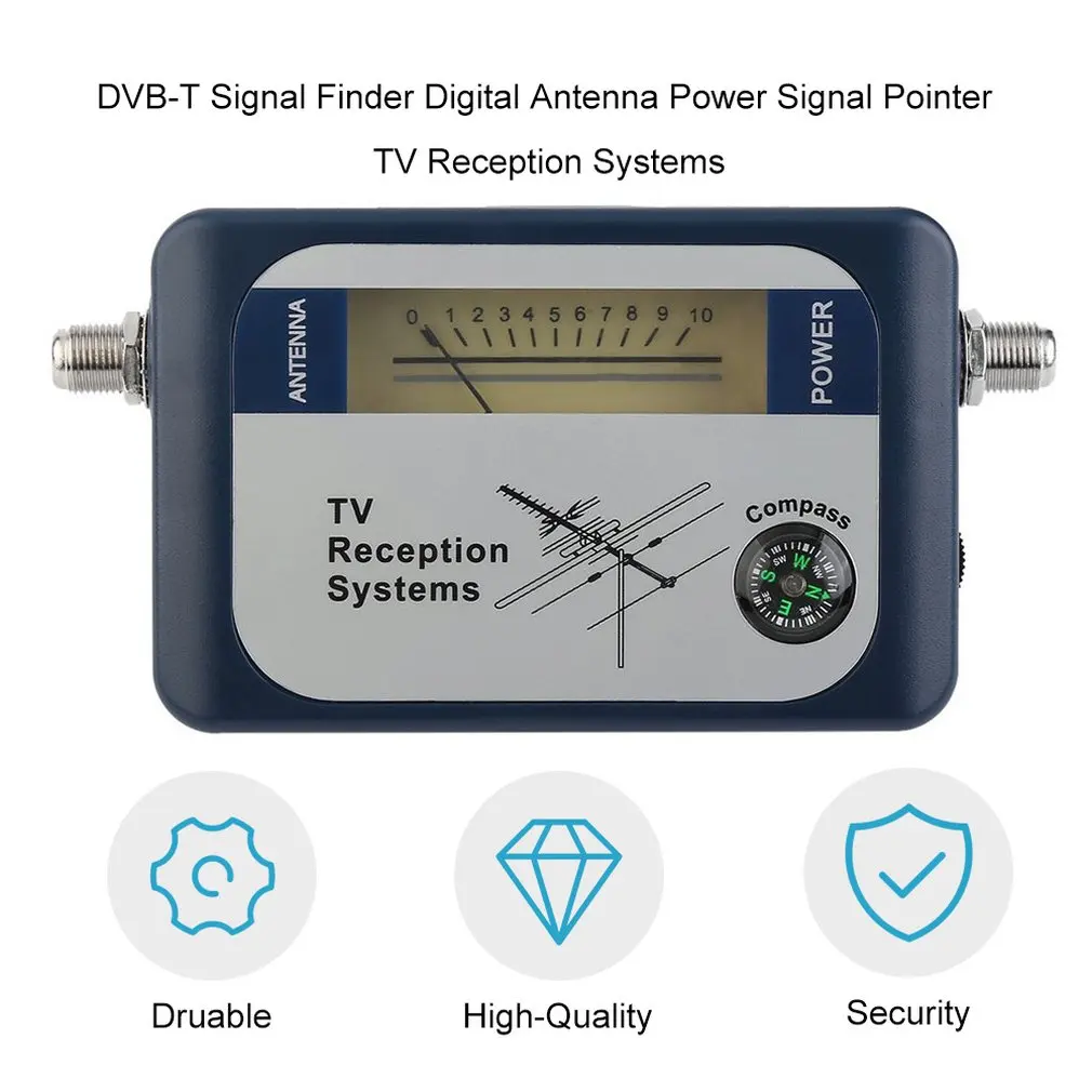 DVB-T Finder Digital Aerial Terrestrial TV Antenna Signal Power Strength Meter Pointer TV Reception Systems With Compass