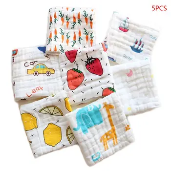 

Baby Square Saliva Towel Infants Cartoon Printing Wipe Washcloth Newborn Bath Wash Face Feeding Handkerchief