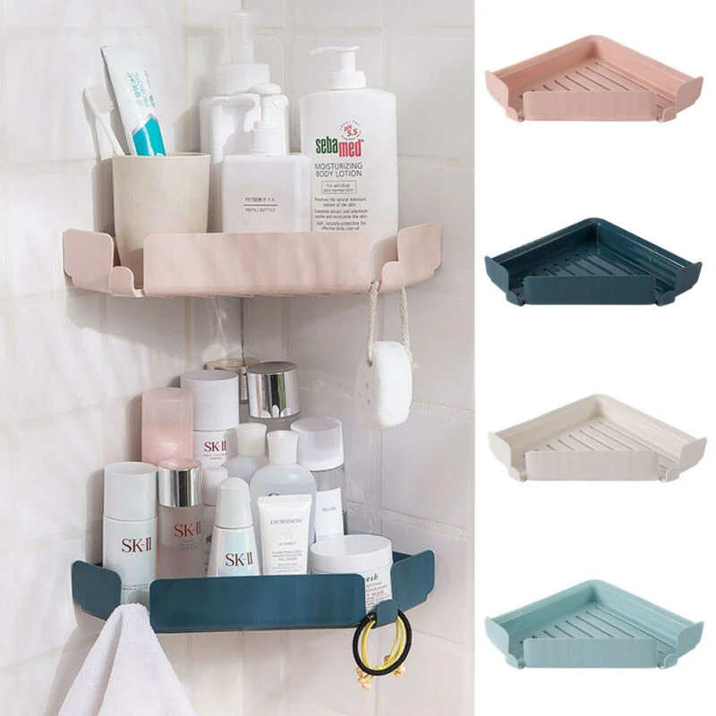 Bathroom Snap Up Corner Shelf Rack Triangle Grip Bath Storage Wall Mount Holder Storage Holders Racks Aliexpress