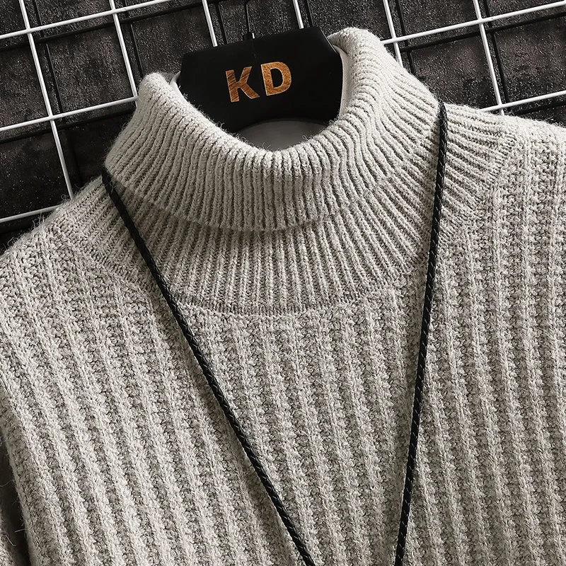 designer sweaters for men New Winter Top Quality Turtleneck Men Sweater Thick Warm Pullover Men Casual Mens Sweaters High Neck Knit Male Christmas Jumpers woolen sweater for men