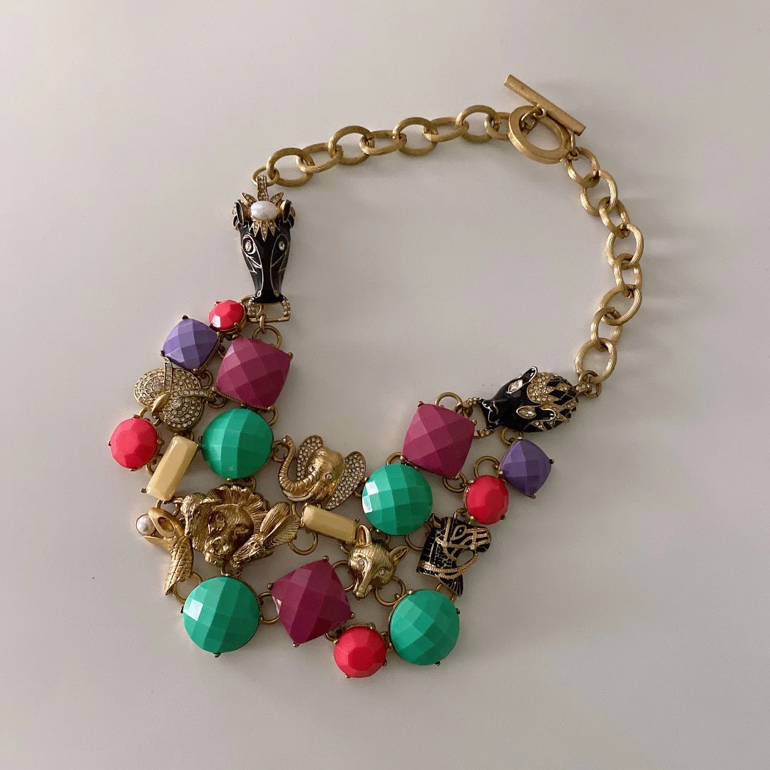 

Retro fashion animal exaggerated necklace