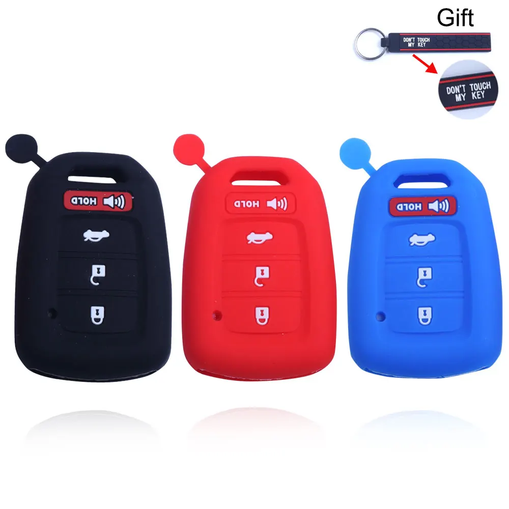 

4 Button Silicone Key FOB Case Shell Cover for HONDA for ACCORD CIVIC for HR-V 2016 Free Shipping Free Keychain Blue Black Red