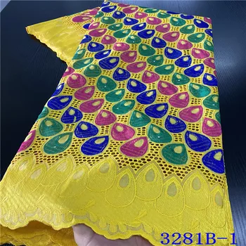 

Yellow Pure Cotton African Dry Lace Fabric 2020 Swiss Voile Lace In Switzerland Nice Nigerian Cotton Lace For Garment Sew