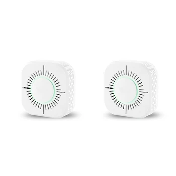 

2PCS Wireless Smoke Detector 43hz Fire Alarm Sensor Device Smart Wifi Home Automation Security Protection System