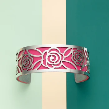 

Legenstar Rose pattern Interchangeable Cuff Bracelet Manchette Femme 2020 Stainless Steel Bangles Bracelets For Women Jewelry