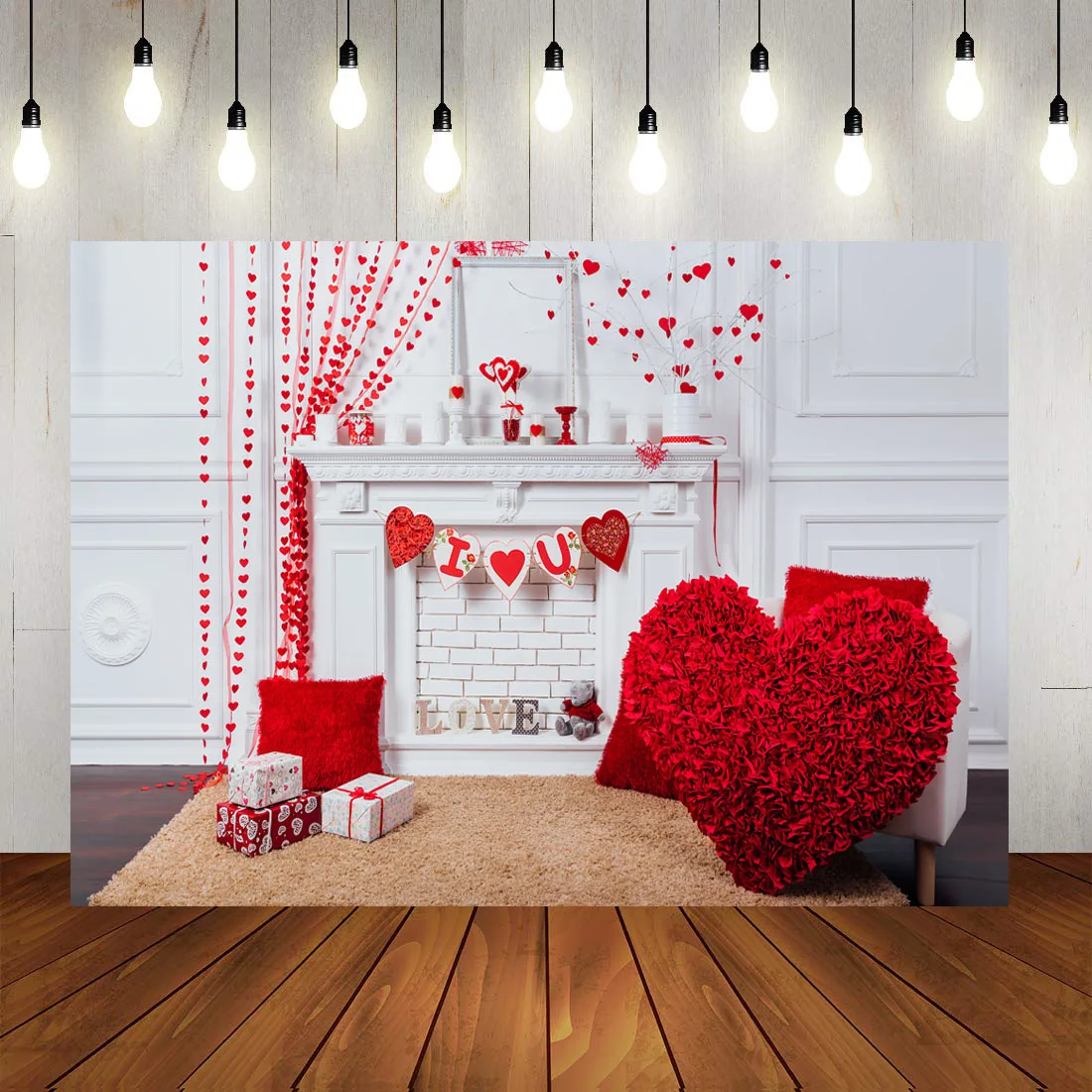 Photography Backdrop Indoor Lovely Background Heart Love Studio Photo