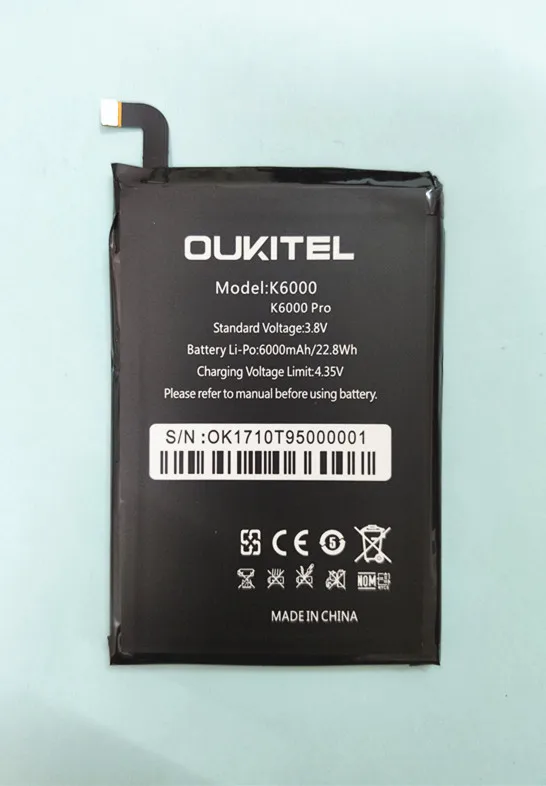 Новый K6000 Pro мобильный телефон Батарея для Oukitel реальные 6000 мАч Высокое качество
