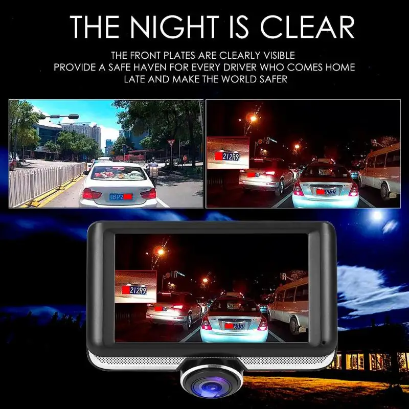 4,5 в ips сенсорный экран 360 градусов панорамная Автомобильная dvr камера двойной объектив ночное видение циклическая запись парковки Мониторинг DVR камера