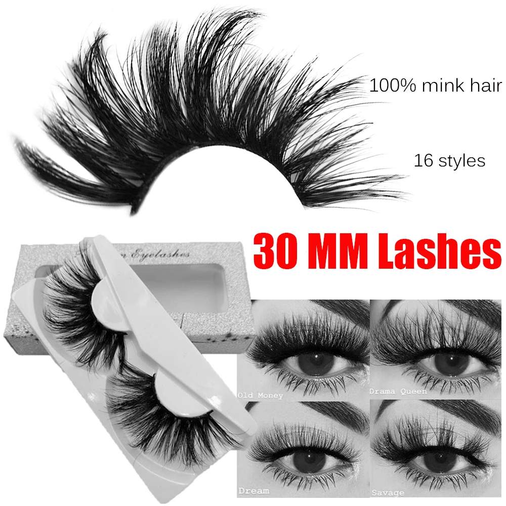 

1Pair 30mm Lashes Dramatic Long Multilayers False Eyelashes Thick Mink Hair Eye Lashes Wispy Fluffy Eye Coametic Makeup Tools