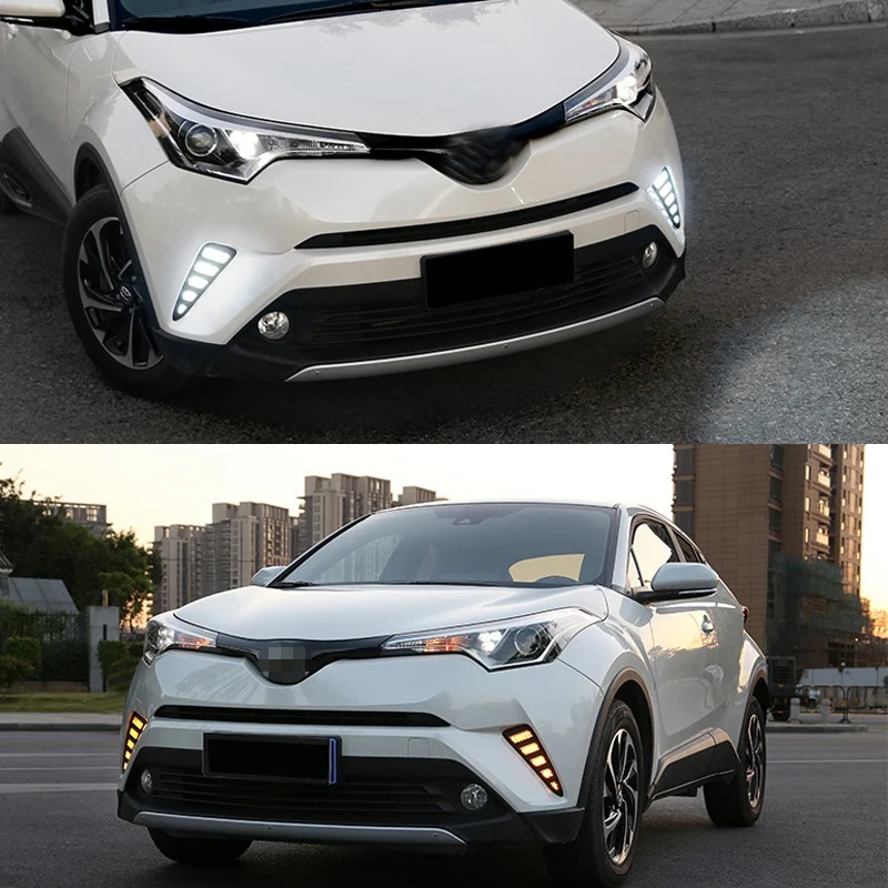 Для Toyota Chr C-Hr Светодиодный дневной ходовой светильник противотуманная фара крышка Drl бампер светильник s указатель поворота