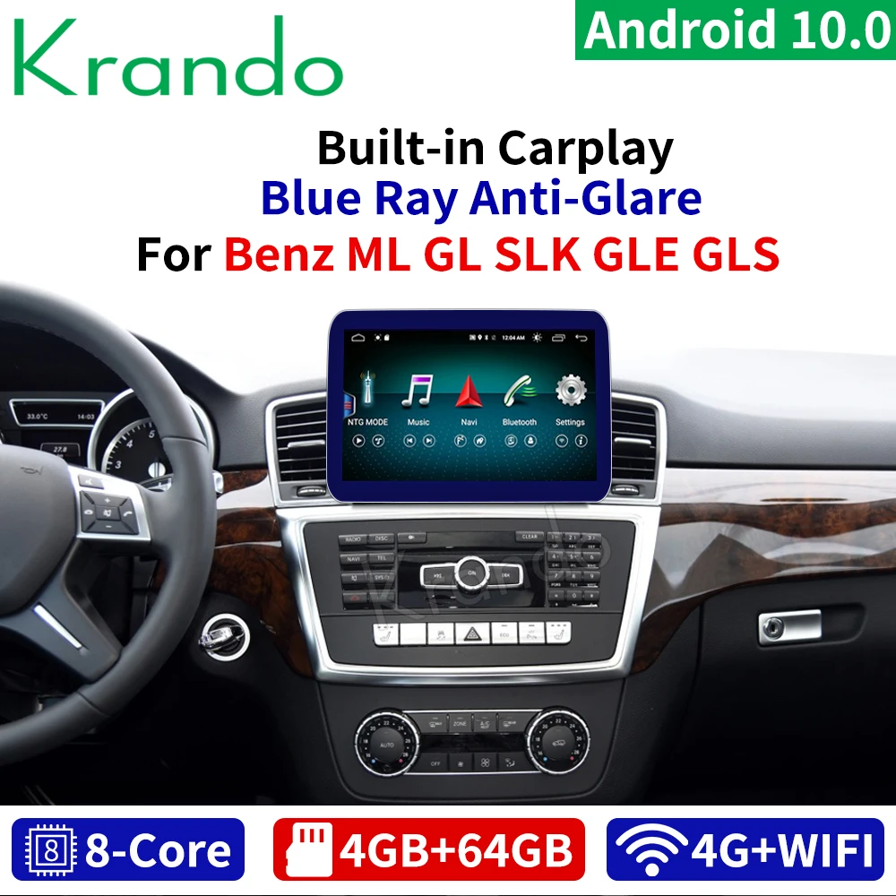 Автомагнитола Krando Android 10 4 + 64 ГБ 9 дюймов dvd gps-навигация для Mercedes Benz ML SLK GLE GLS