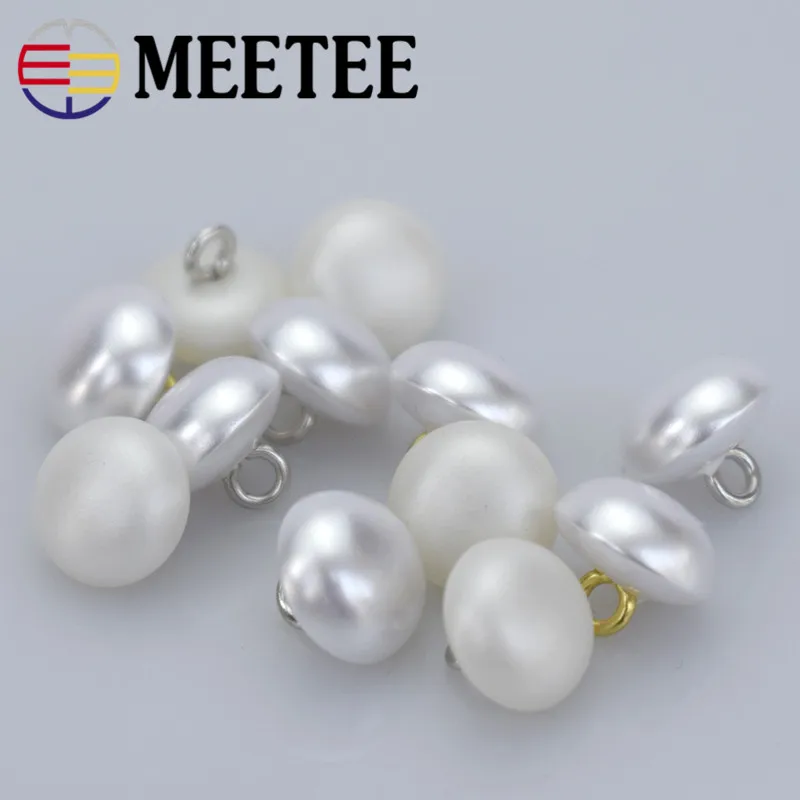 Высококачественные пластиковые жемчужные пуговицы Meetee 20 шт. 10 мм для рубашек