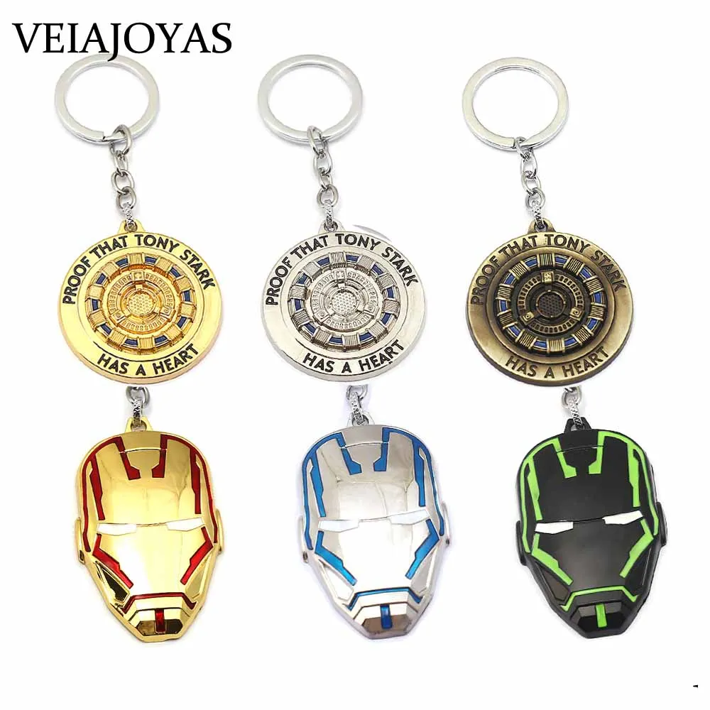 

New Movie Iron Man Mask Key Chain Avengers Ironman Stark Metal Pendant Keychain Charms Car Keyrings Xmas Gifts Jewelry for Mens
