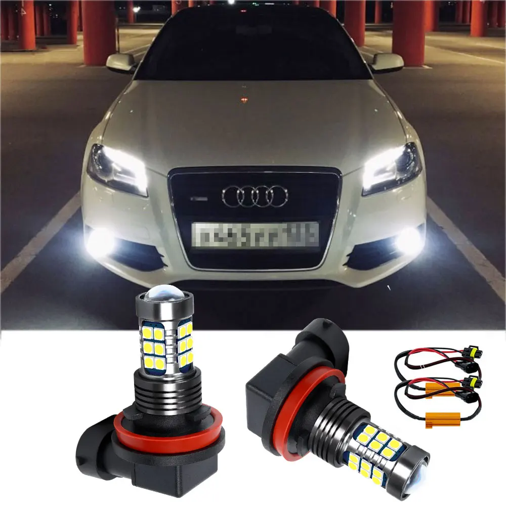 

2PCS H8 H11 LED Fog Light Bulb + Canbus Decoders Erro Free DRL For AUDI A1 A3 A4 A5 A6 A7 A8L S3 S4 S5 RS3 RS4 RS5 RS7 Q3 Q5 TT
