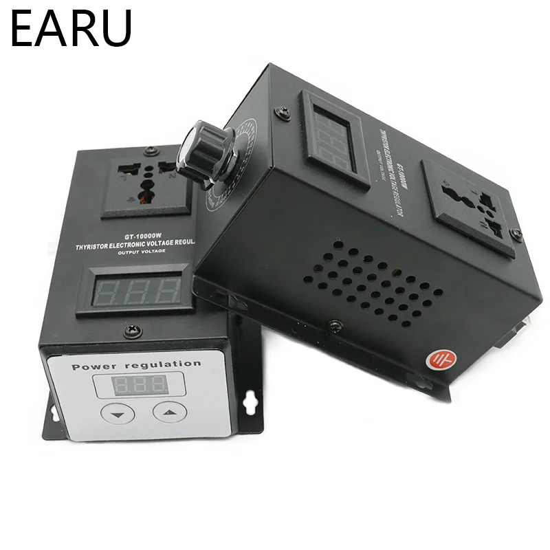Controlador de Velocidade de Motor Ventilador Ac0220v 10000w Scr Regulador de Temperatura Silicone Eletrônico com Dimmer e Termostato