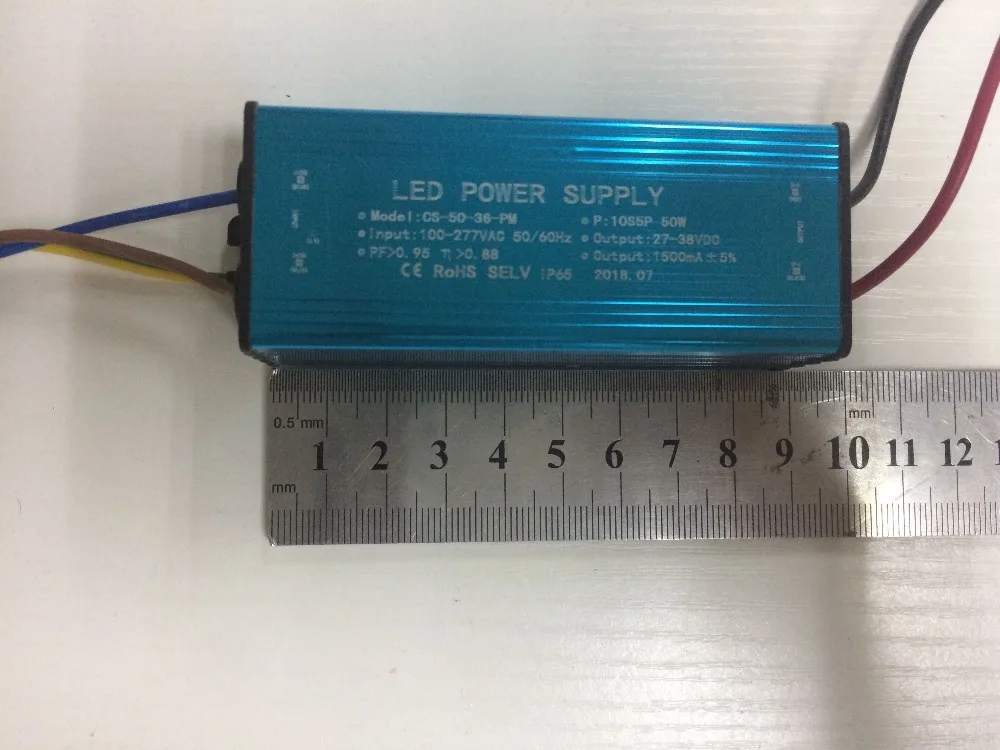 5 pcs Waterproof 50W LED driver Constant Current driver AC110V-265V to DC 20-39V 1500mA For 50W chip 10 Series 5 parallel