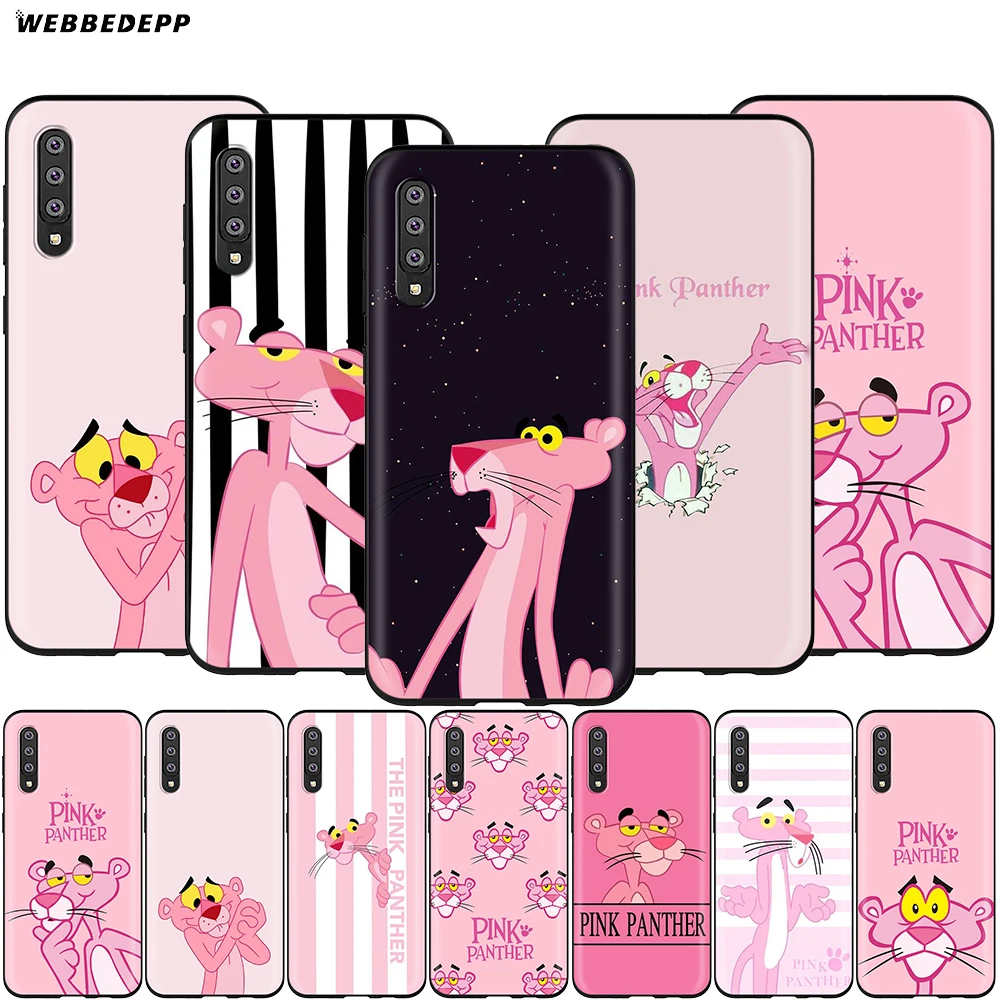 

Webbedepp Lovely Pink Panther Case for Samsung Galaxy S7 S8 S9 S10 Plus Edge Note 10 8 9 A10 A20 A30 A40 A50 A60 A70