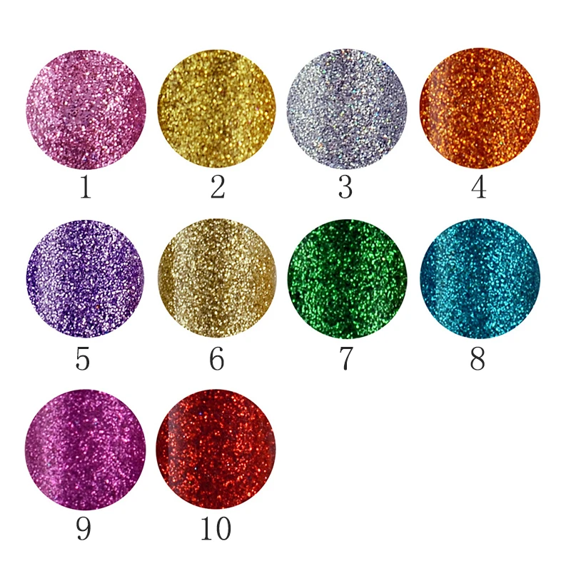 Glitter Liquid Eyeliner 10 Colors Waterproof Long Lasting Shiny Metallic Smoky Eyeshadow Eye Liner Shadow Makeup Cosmetics