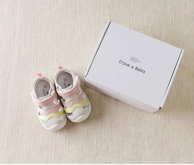 DB13740 Dave Bella summer baby girls fashion sandals new born infant shoes sandals dots letter shoes
