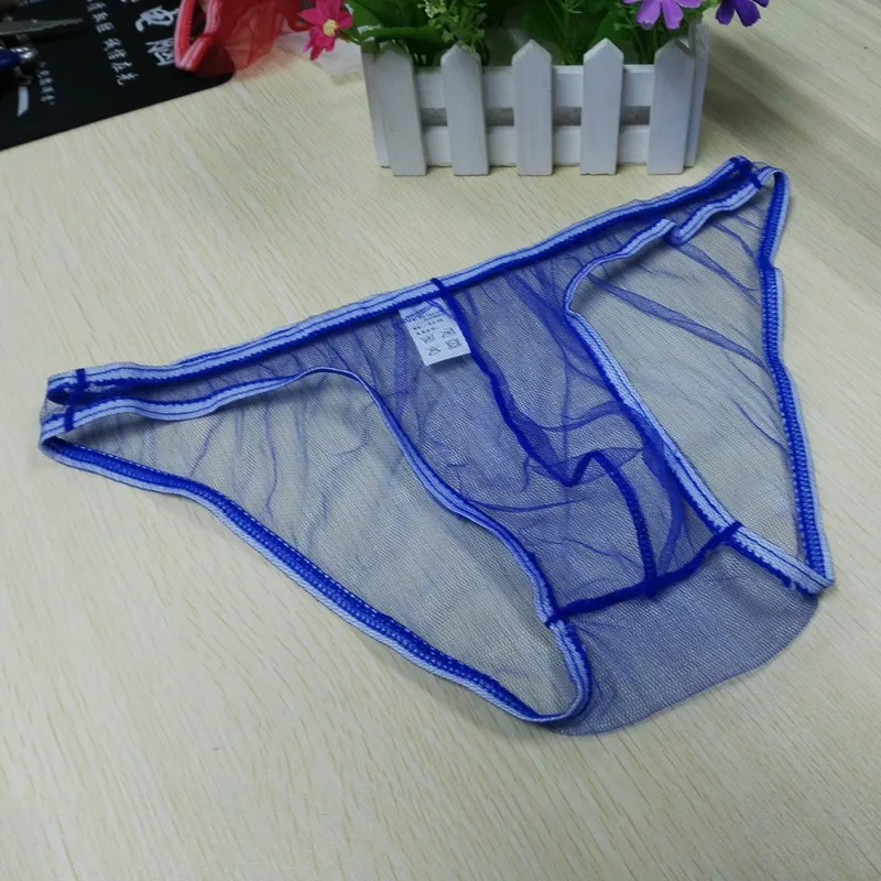 Transparent See Through Mesh Low Waist Briefs Underwear Sexy Men Panties Slip Soft Breathable Male Net 2018