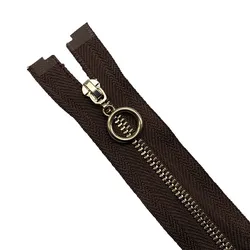 Set of Colorful Metal Zippers for DIY Crafts and Sewing Projects (Brown)