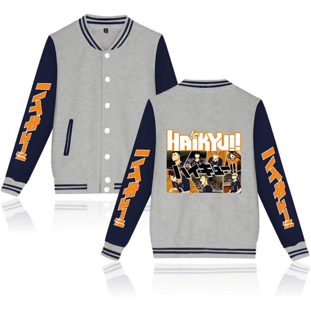 Haikyuu Baseball Jacket Men/women Haikyu Uniform Japanese Anime Print 2020 Spring Streetwear Fashion Jacket Sweatshirt