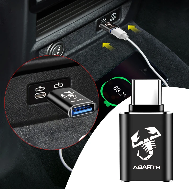 Поворотный USB-адаптер с логотипом автомобиля Type-C преобразователь интерфейса