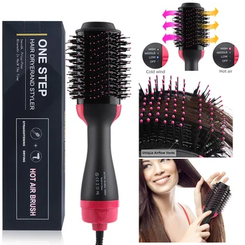 

New 2 IN 1 One Step Hair Hot Air Brush Hair Straightener Comb Curling Brush Hair Styling Tools Hair Brush