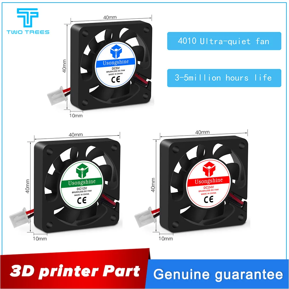 4010 охлаждающий вентилятор 12 В 24 в 2 контакта с Dupont проволока бесщеточный 40*40*10 Охлаждающие вентиляторы часть тихий DC 40 м охладитель радиато 3D принтеры запчасти