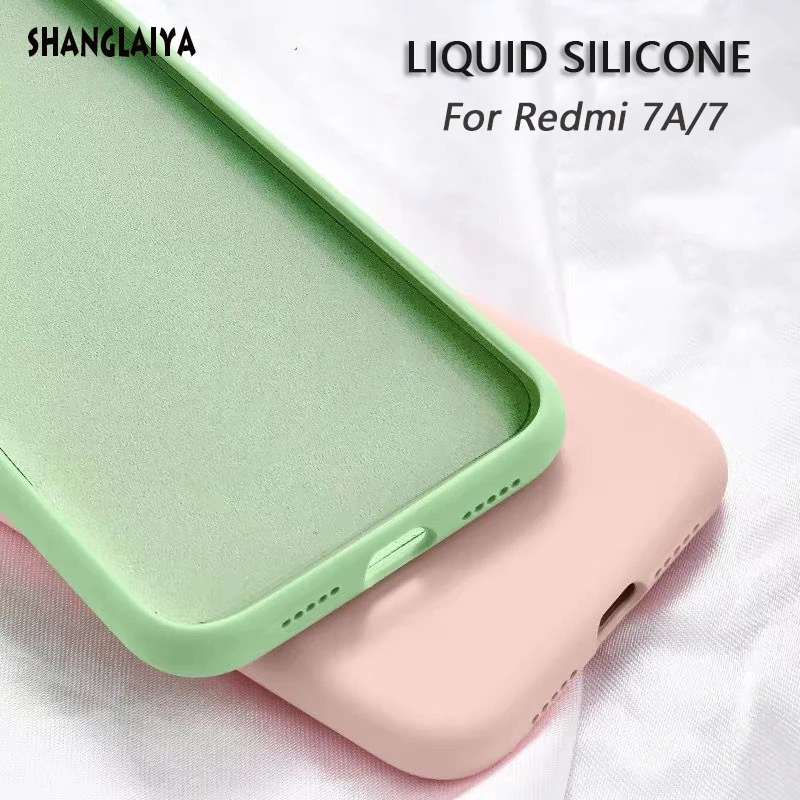 

For Xiaomi Redmi 7A Phone Case Cover Liquid Silicone Rubber Soft Cover Case For Redmi Note 7 Pro 7 7A Phone Case Shockproof