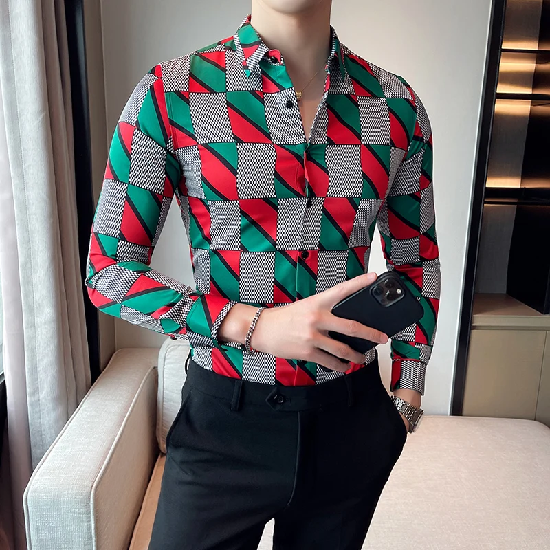 Mens Shirt Outfit Camisa Burberry Hombre Baroque Pattern Shirt