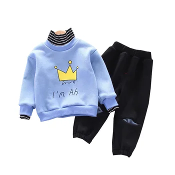 

Thick Fall Winter Toddler Children Clothing Set 1 2 3 Year Baby Boys Girls Clothes Turtleneck Sweatshirt Pants 2pcs Kids Suits