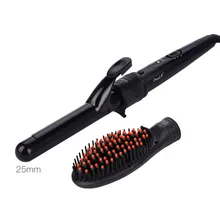 Бигуди для волос 25 мм для влажного и Сухого использования с щеткой для волос Расческа для выпрямителя волос с регулировкой температуры 30