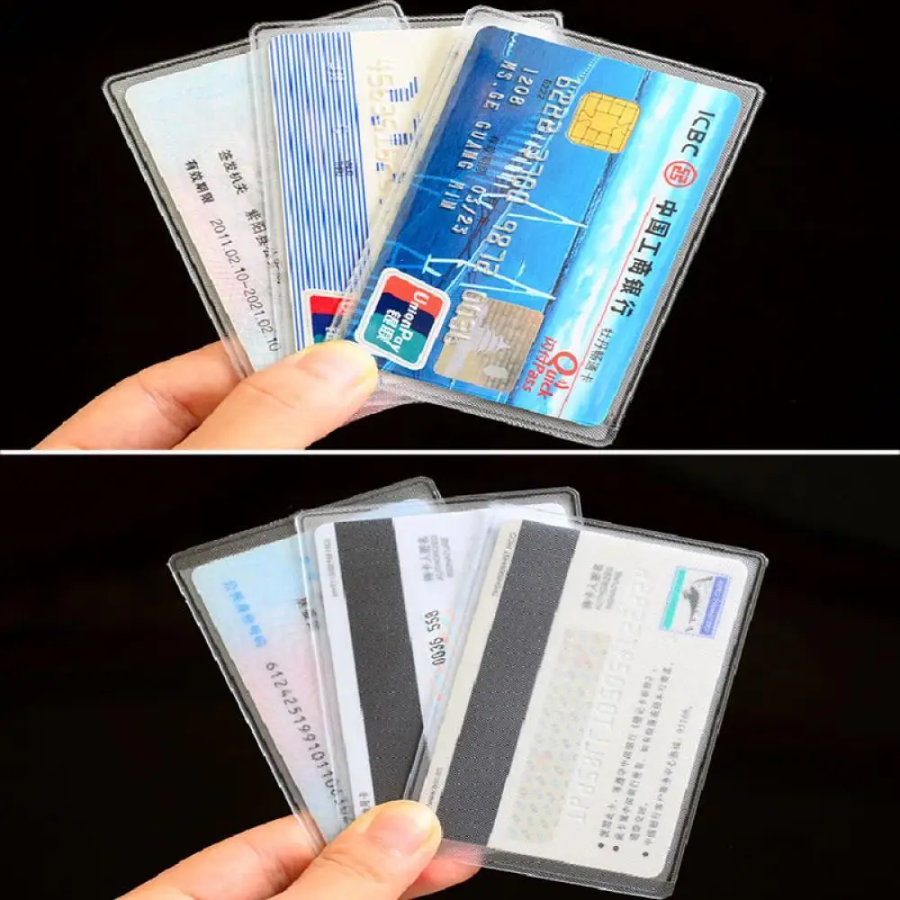 10PCS Transparnt Card Covers Protective Holder PVC Waterproof Credit ID Business Card Protection Document Driver's License Case card holder,credit card holder,id card holder,id card case,business card holder