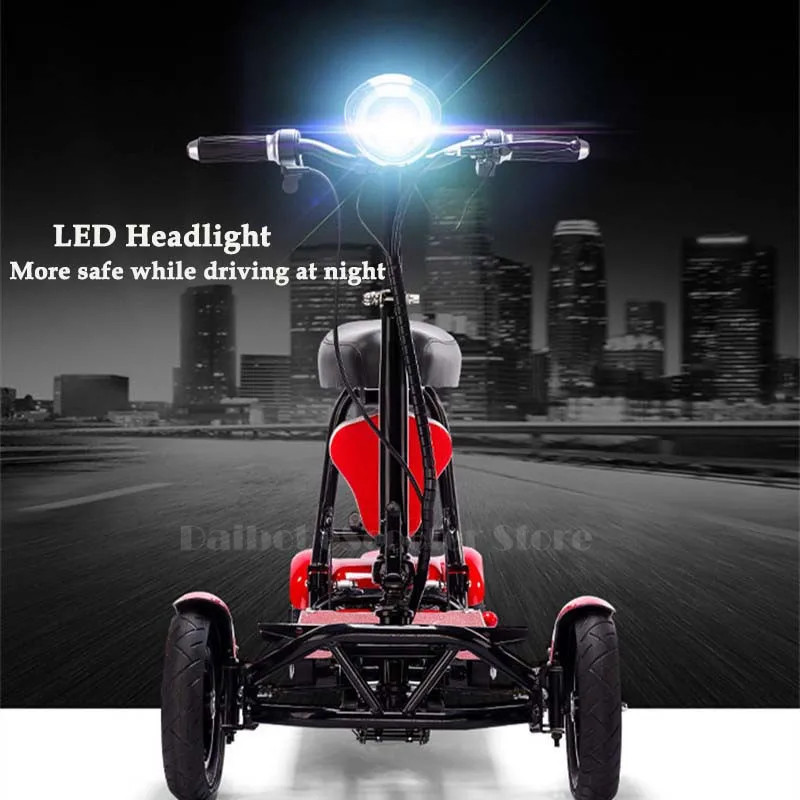 Электрический пожилой скутер Daibot, 4 колеса, электрические скутеры, 10 дюймов, 500 Вт, складной электрический скутер для инвалидов, синий/черный/красный