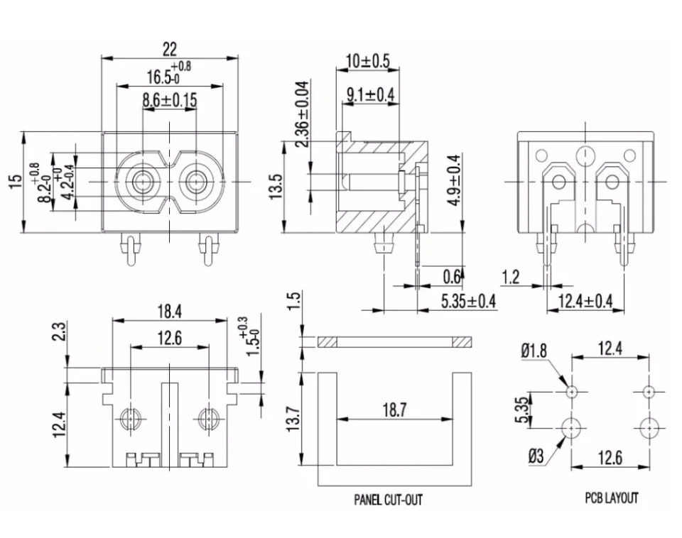 10 шт. AC 250 В 2.5A прямоугольный черный штекер IEC320 C8 разъем питания