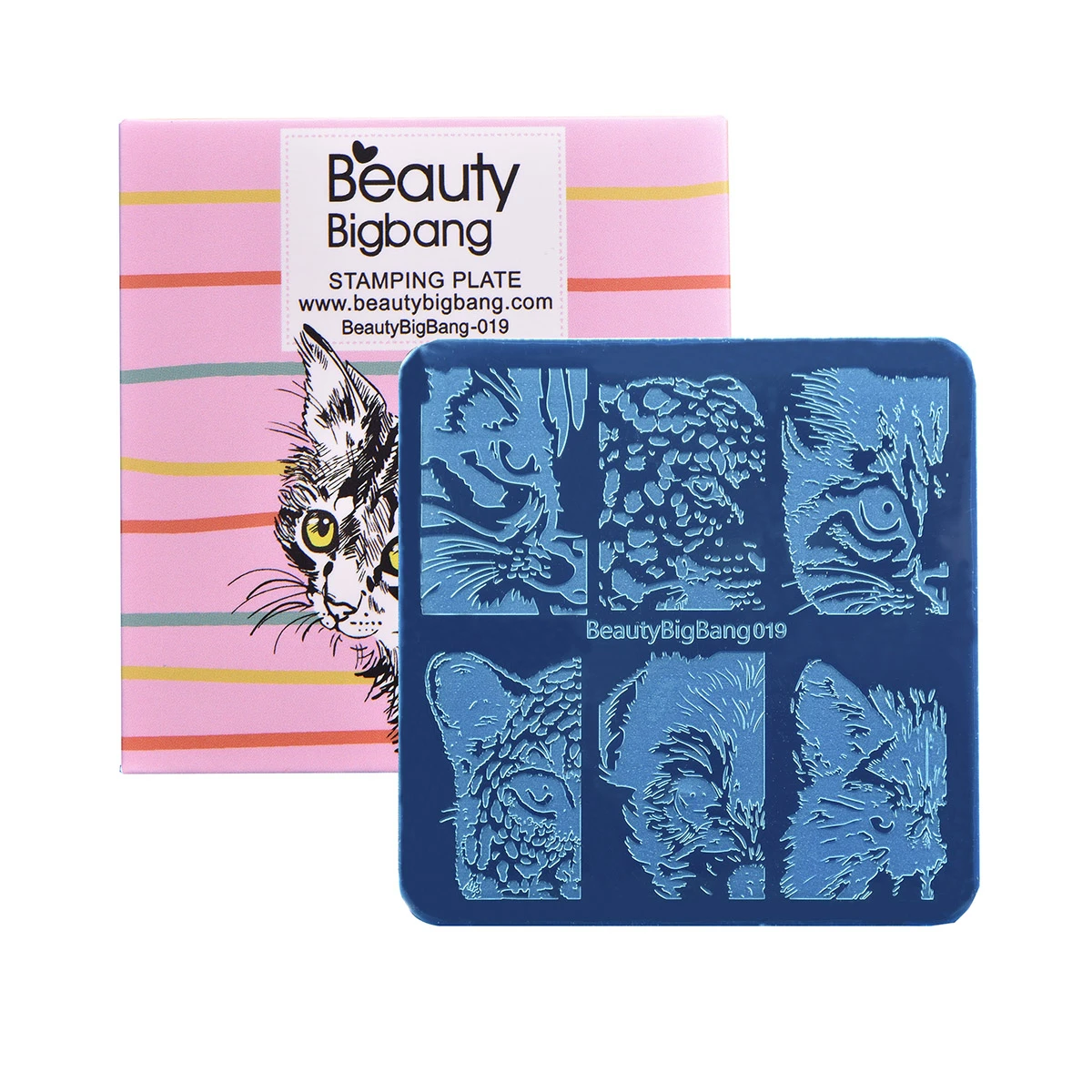 BEAUTYBIGBANG 6*6 см квадратный шаблон для штамповки ногтей Кот тигр Леопардовый глаз