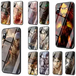 Eren Jaeger Attack on titan закаленное стекло чехол для телефона iPhone 5 5S 6 6S Plus 7 8 Plus X XS XR 11 Pro Max