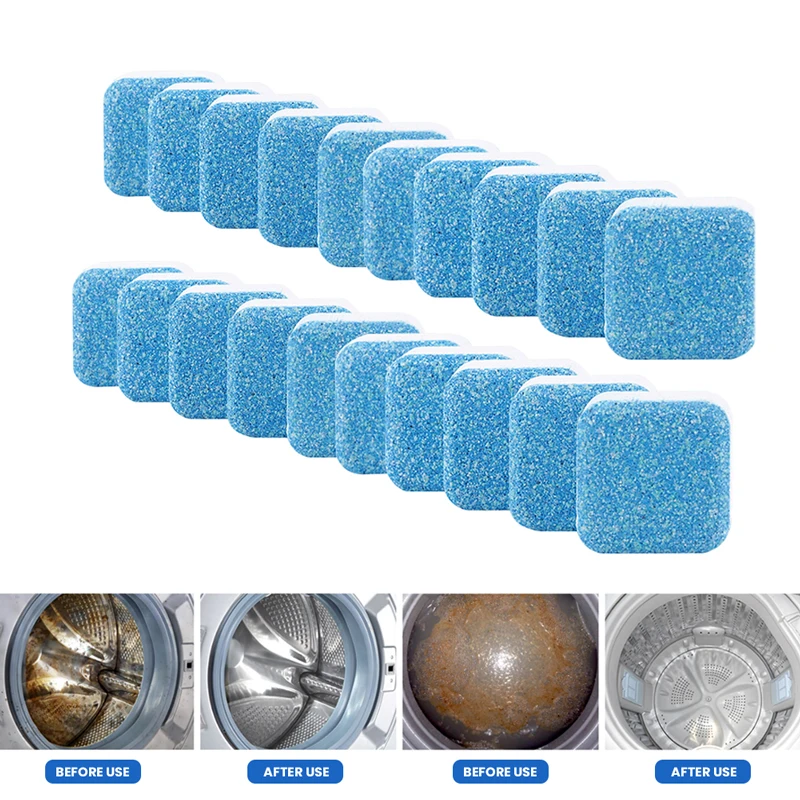 

1/5/20pcs Washing Machine Cleaner Descaler Cleaner Washer Deep Cleaning Detergent Effervescent Tablets Bathroom Laundry Supplies