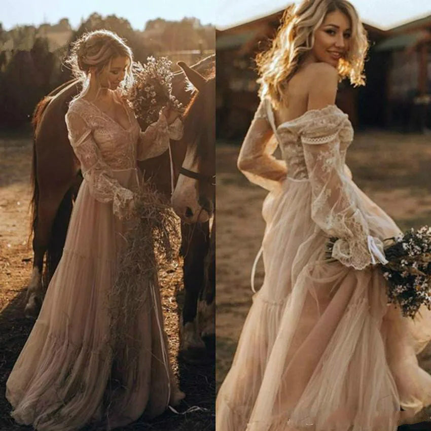 bohemian champagne dress